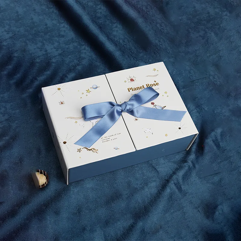 주문 디자인 엄밀한 마분지 자석 종이 감미로운 결혼식 신부 들러리 선물 포장 상자 두 배 문 선물 상자
