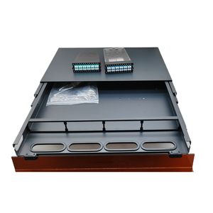 FTTH Data Center 96 núcleos Puerto 1U Caja de terminales ópticas para exteriores SM MM LC a MPO/MTP Cajón de casete Tipo ODF 1u Panel de conexión de fibra - Product Image 5