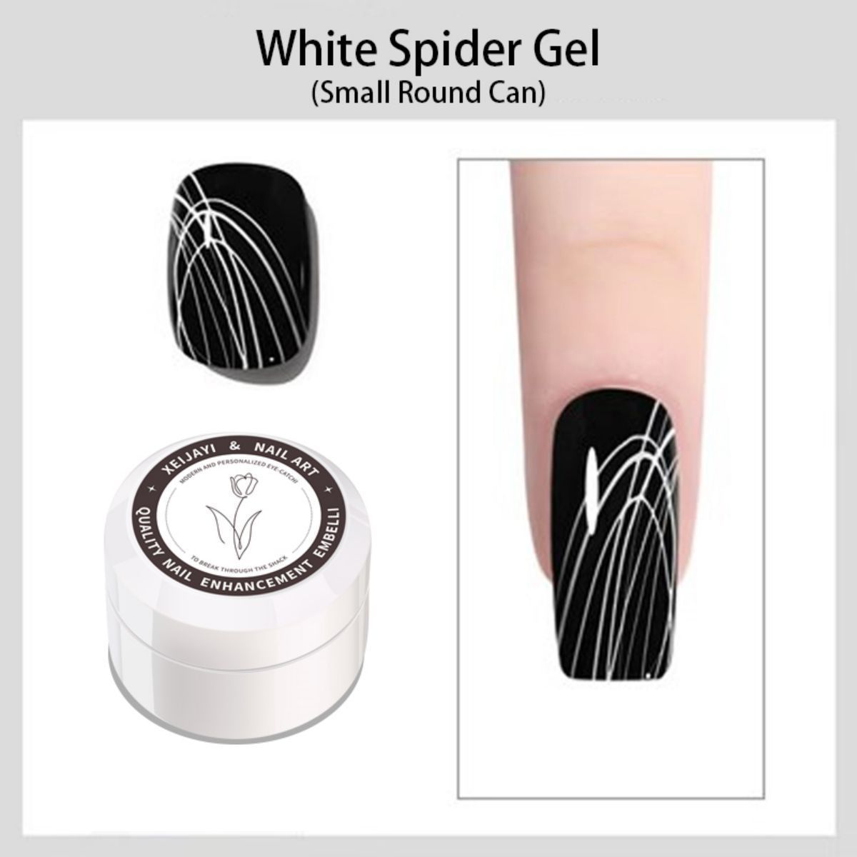 Lata blanca con pegamento cepillado.