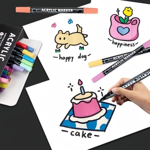 Giữ Nụ Cười 60 Màu Sắc Đôi Đầu Vòng Toe Tip Sơn Nghệ Thuật Dot Mực Acrylic Sơn Đánh Dấu Bút Bộ Quà Tặng - Product Image 3