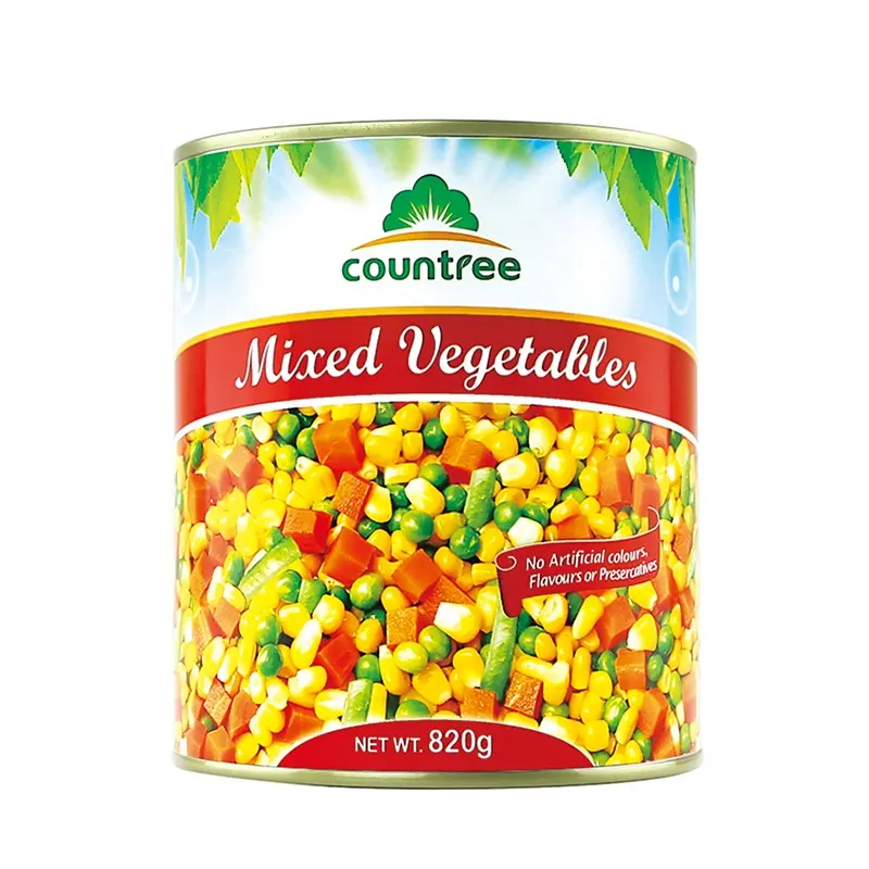 Despensa de precio competitivo, verduras enlatadas conservadas, verduras mixtas enlatadas