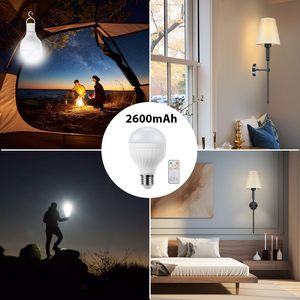 USB 5V充電式<span class=keywords><strong>LED</strong></span>電球リモコン2600mAhバッテリーポータブル緊急電球6500K ROHS認定PC <span class=keywords><strong>5W</strong></span>/9W AC/DC
