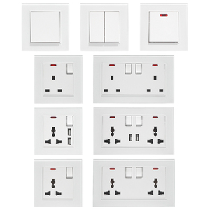 C5İngiltere İngiliz standart PC çerçeve 1/2/3 Gang 13A evrensel elektrik güç çift çıkış duvar prizi USB portu ile - Product Image 1