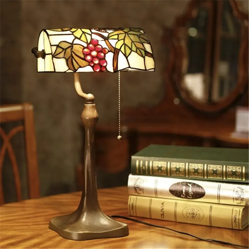 Настольная лампа Тиффани в стиле ретро с изображением винограда, 10 дюймов