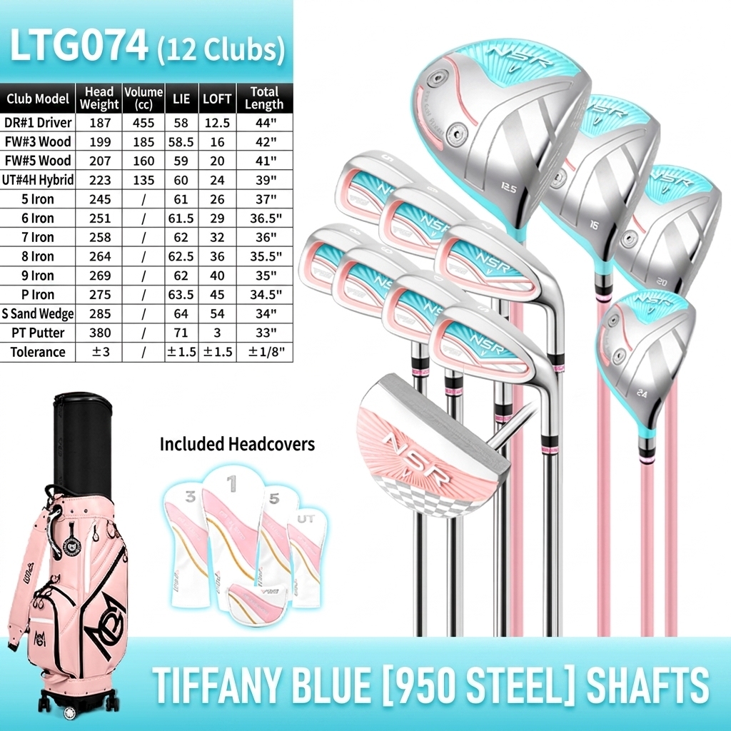 Ensemble de 12 billes télescopiques en acier 950 bleu Tiffany ltg074.