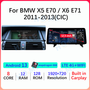 10,25 "/12,3" Android 13 Qualcomm Autoradio Multimedia Player Apole Carplay für BMW X5 E70 X6 E71 2007-2013 GPS Navigation 4G - Product Image 6