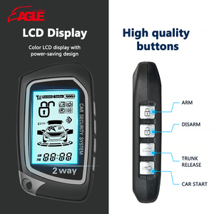 Sistema de alarma de coche bidireccional de Control de nueva tecnología con pantalla LCD Sensor ultrasónico largo y Sensor de choque DC12V Coche universal - Product Image 4