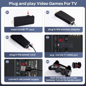 คอนโซลเกม Plug & Play ย้อนยุคที่มี20000 + เกมในตัวเอาต์พุต4K HD 2.4GHz โมเดล Wireless-X2รองรับฟอร์แมต FC - Product Image 5
