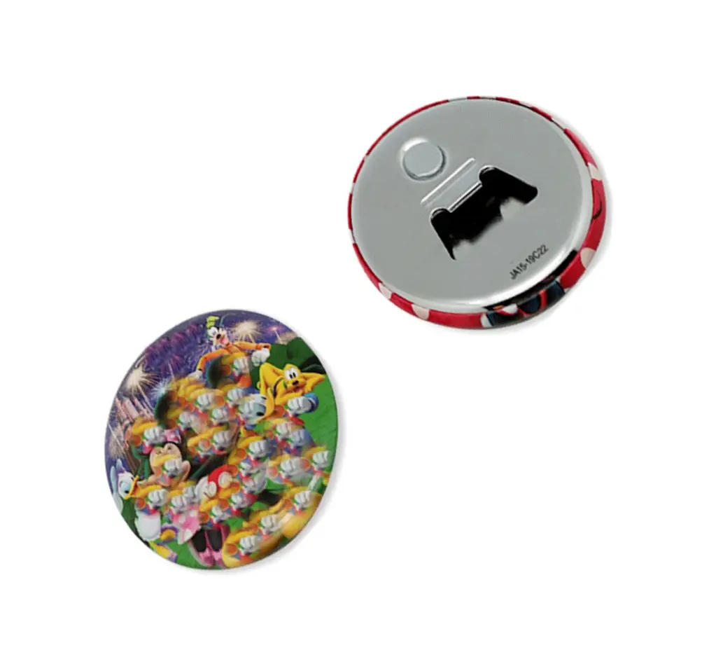 HXY Factory 58MM Großhandel Runde Magnetische Flaschen öffner Abzeichen Party Button Abzeichen Zinn Flaschen öffner, Zinn öffner Für Geschenke