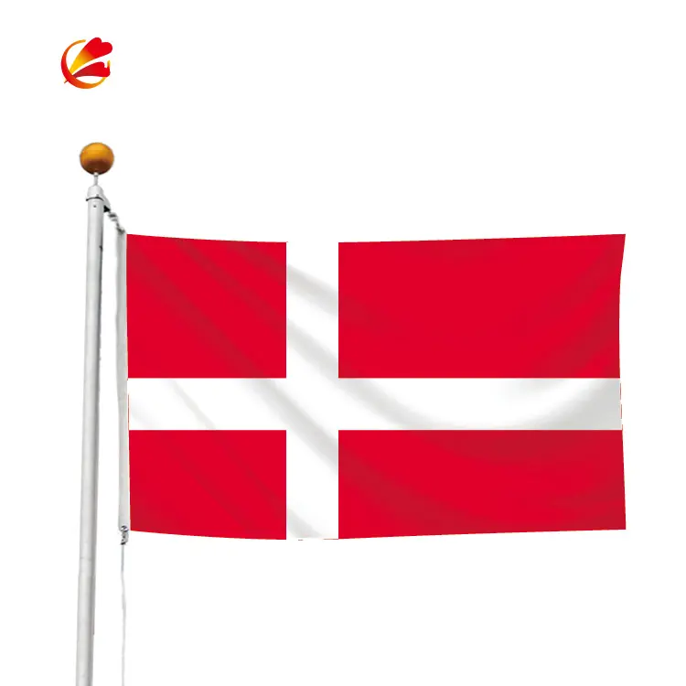 De alta calidad de la impresión Digital 3x5ft y cualquier tamaño personalizado, Material de poliéster Dinamarca país bandera nacional bandera danesa