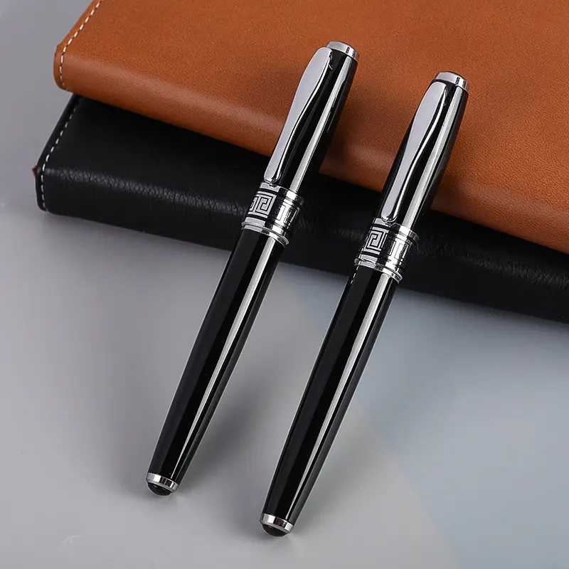 2024 New Black Premium Pen Luxury Metal Case Drop Resistant Steel Neutral Pen For Business Hotel Men's Gift