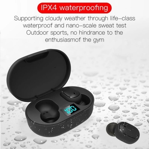 Macaron TWS E6S Foneブルートゥースイヤホンワイヤレスヘッドフォン<span class=keywords><strong>LED</strong></span>ディスプレイイヤフォン (マイク付き) ワイヤレスブルートゥースヘッドセット
