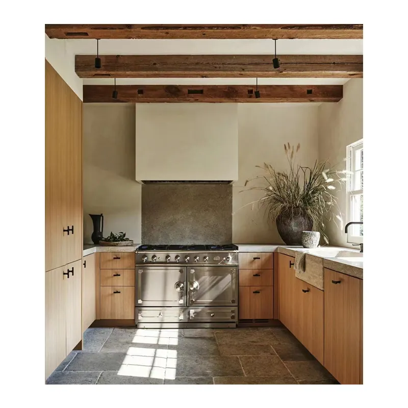 Utile 2024 Rustic Series Modular Kitchen Cabinets Custom Size Granite Countertop for Apartments and Villas