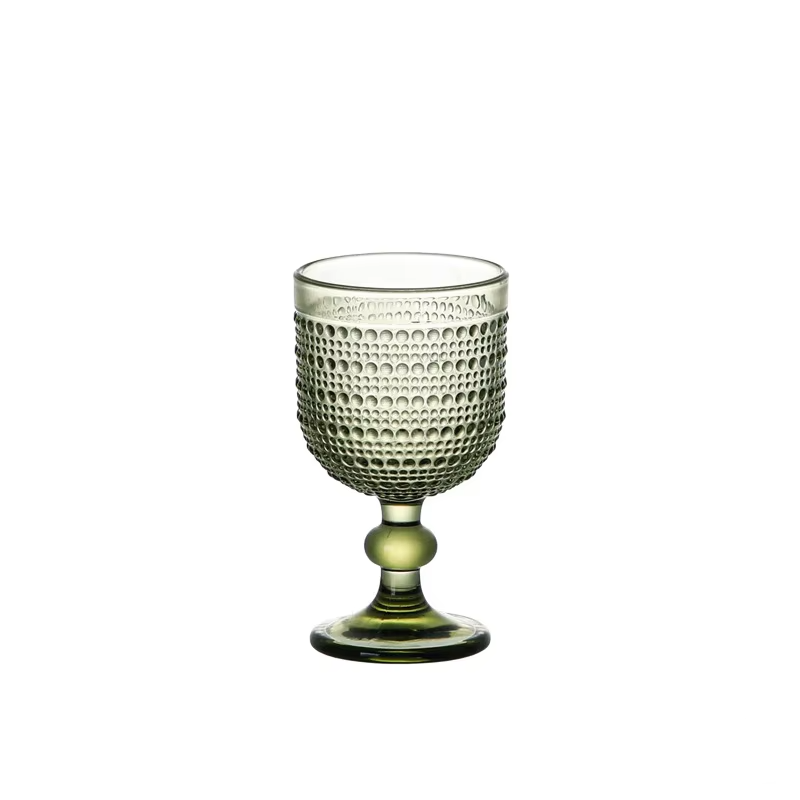 Petit verre à vin gouttes de pluie vertes