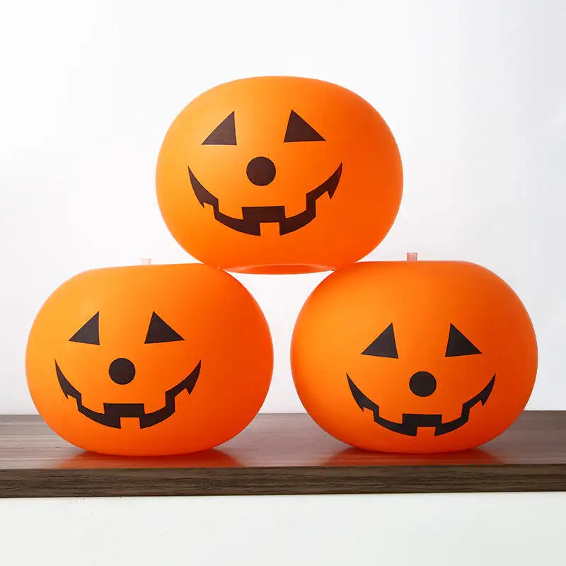 5 piezas 20 piezas nuevo diseño Halloween calabaza luz brillo látex globos fiesta temática decoración calabaza globo conjunto