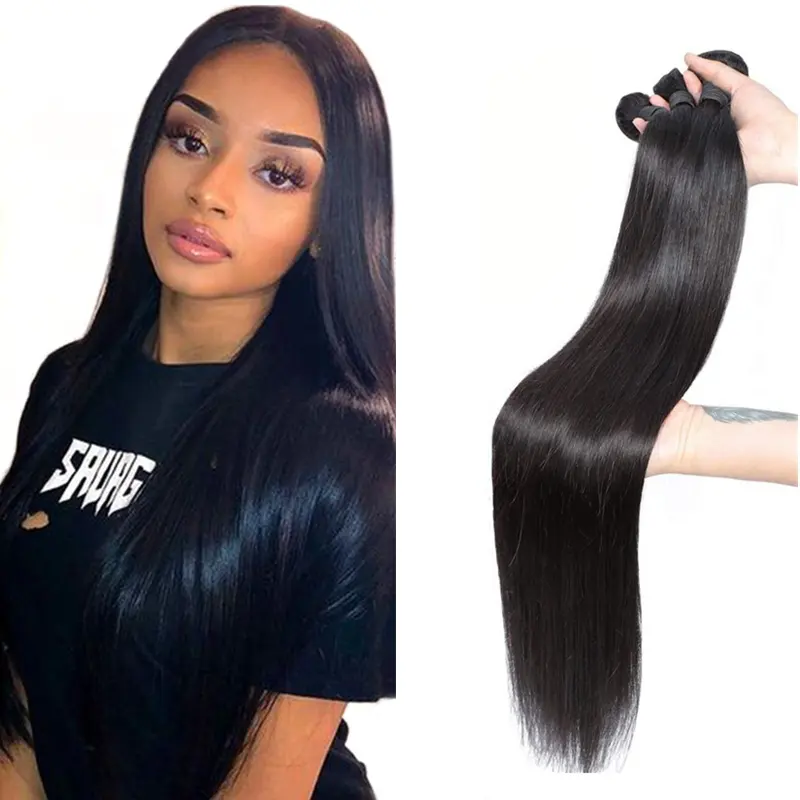 Di alta qualità 11A 12A 13A Grado brasiliano capelli lisci cuticola allineati visone virgin brasiliano di 100% reale capelli umani del tessuto bundles