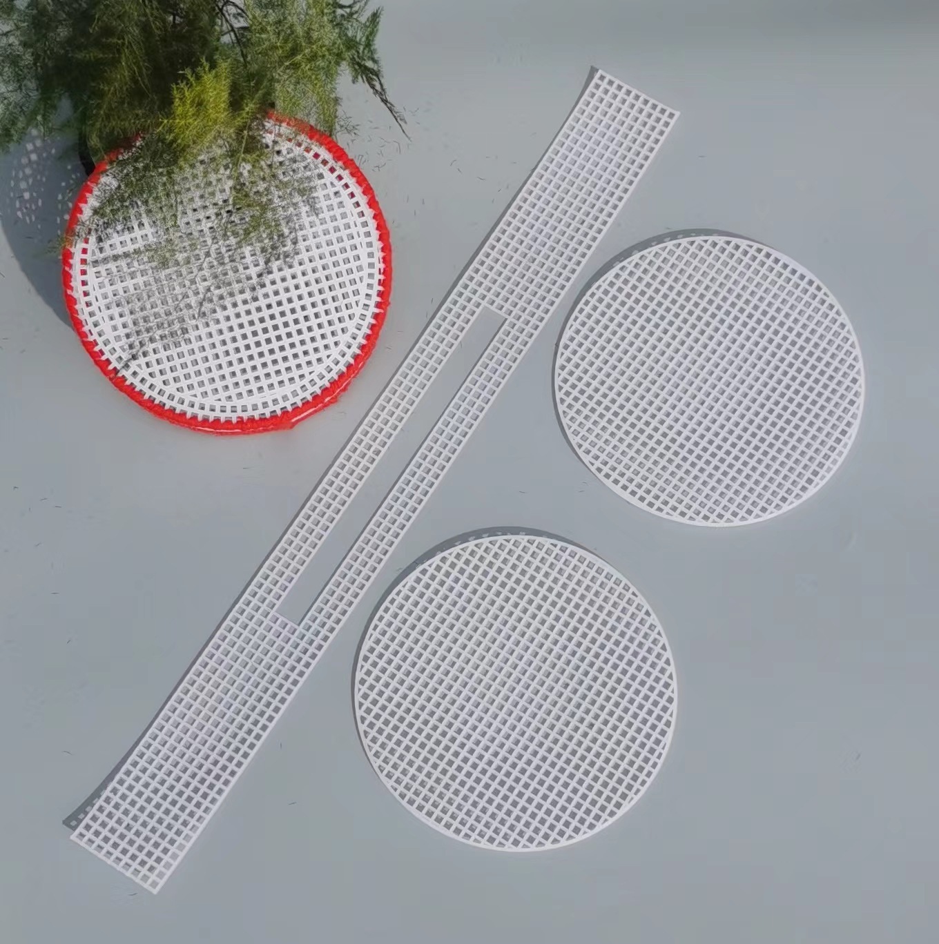 17.5cm round*2+1 piece set white