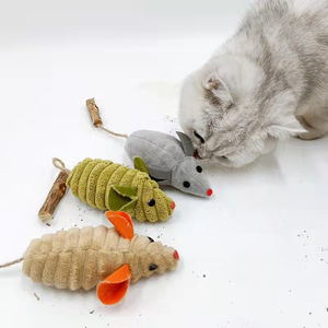 インタラクティブな猫のおもちゃの中にシルバーのスティックテールキャットニップと新しい到着かわいいぬいぐるみマウスのおもちゃ - Product Image 3
