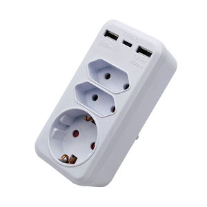 Enchufe de pared multifunción estándar europeo con adaptador USB Enchufe de toma de corriente múltiple con adaptador de viaje Usb Enchufe DE LA UE de Alemania - Product Image 2