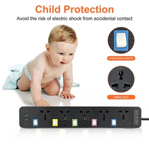 רצועות כוח אוניברסליות 5 דרכים עם 2 usb ו 2 סוג c יציאות אוניברסלי הרחבה שקע רב תכליתיים
