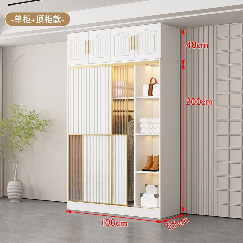 Armoire simple (bois massif de luxe) avec placard supérieur
