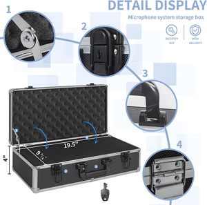 硬壳手提箱实用坚固储物箱带锁便携式铝制工具箱的锁箱工具容器 - Product Image 3