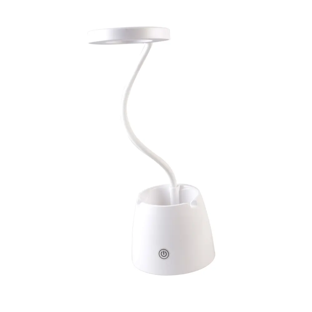 Lámpara de mesa de plástico de alta calidad para dormitorio, luz nocturna de iluminación continua, móvil, portátil, 8w