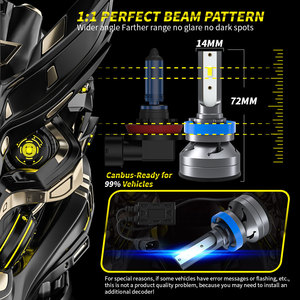 DXZ H4/9003/HB2 12000lm araba LED far lambaları dönüşüm kiti yüksek/düşük işın işık CSP 6500K otomatik far aydınlatma sistemi - Product Image 3