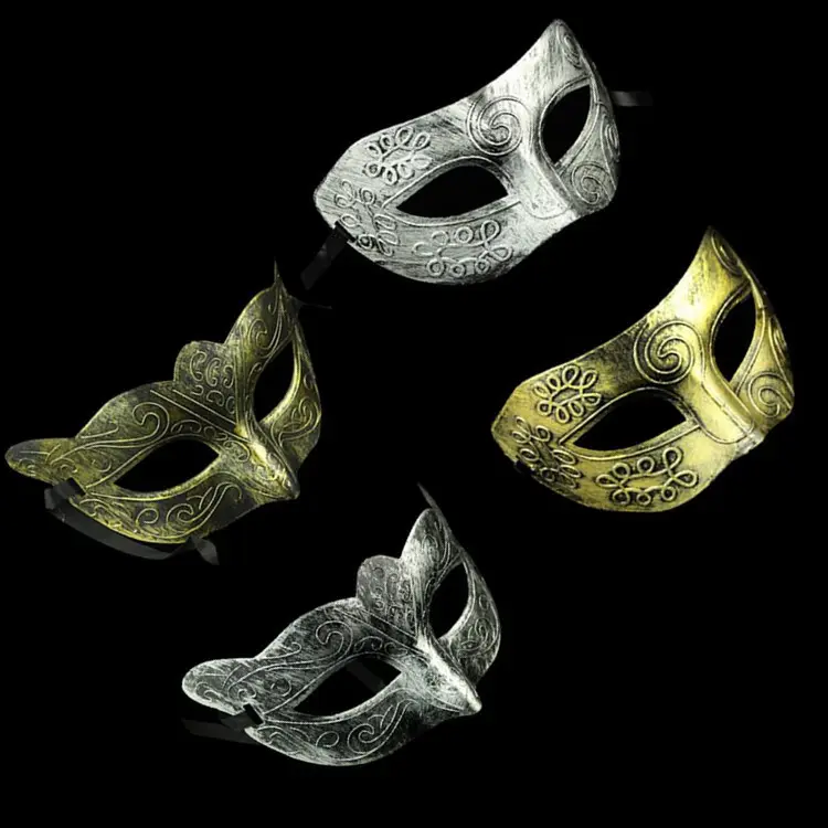 Maschera per gli occhi da uomo in oro e argento maschere per feste per Masquerade costumi veneziani di Halloween maschera di carnevale