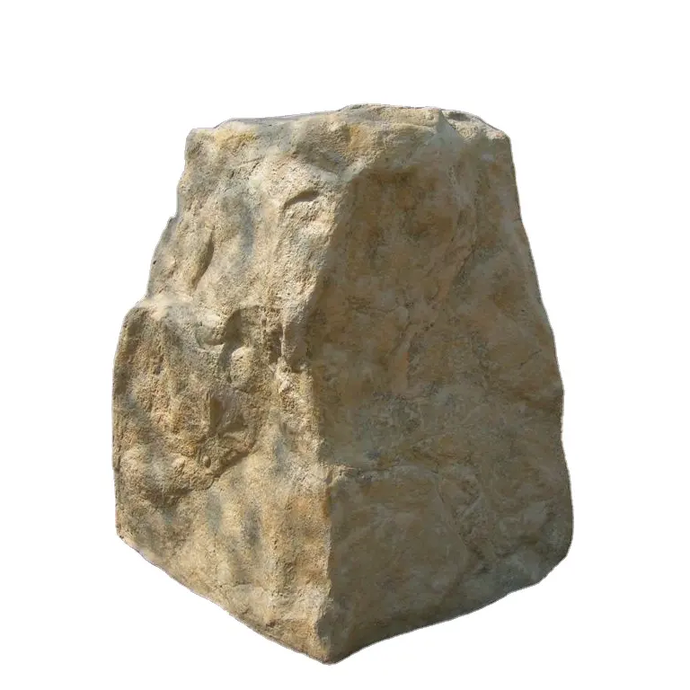 Pedra decorativa de paisagem de pedra bege, pedra polida para jardim artificial do jardim leve