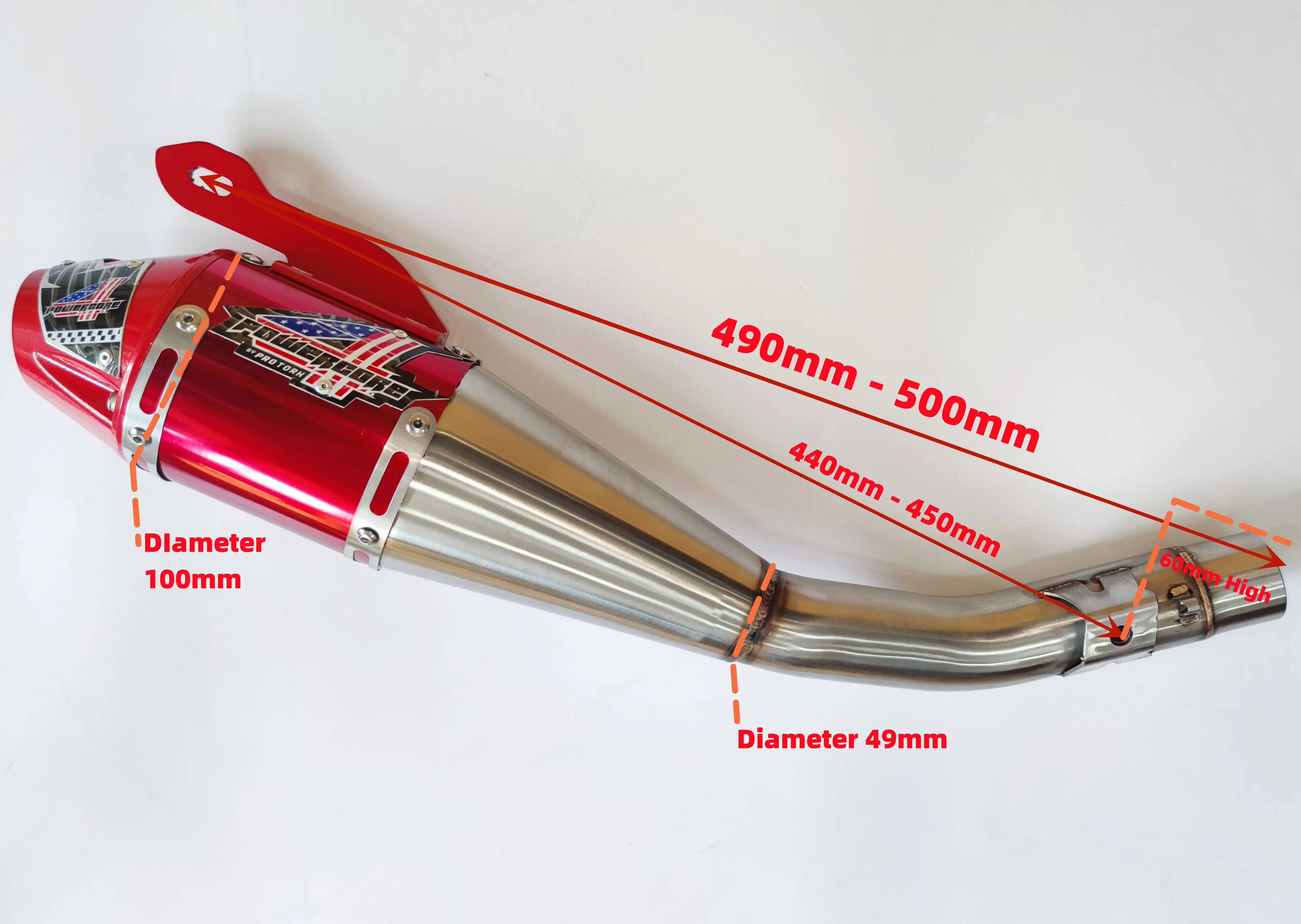オートバイ排気マフラーステンレス鋼オートバイシステム高性能CRF250排気管の赤いスリップ