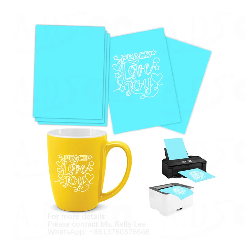 Уникальный пакет с 20 листами, синяя бумага для перекачки воды, лазерная струйная печать, для DIY, белые наклейки