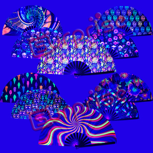 Lớn 13-inch UV Glow gấp tay Fan người đàn ông phụ nữ popping dòng Dancing Fan cho Giáng sinh bên âm nhạc lễ hội tre thủ công - Product Image 1