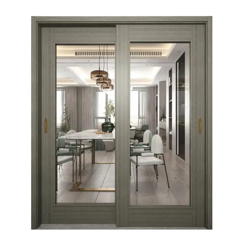 Luxury modern door design water proof sliding glass solid wooden sliding doors