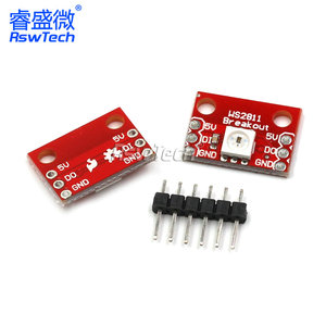 WS2812 RGB LED 6ビットブレイクアウトカラーライトモジュールシングルラインインターフェースフルカラー発光管 - Product Image 1