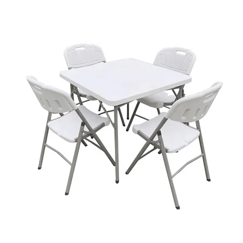 屋外宴会結婚披露宴キャンプピクニックHDPEプラスチック折りたたみテーブルとイベント用椅子