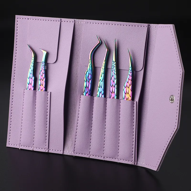 Extension Tweezers Fiber Nano Tip 90 Degree Lash Tweezers Microfiber Volume Lash Extension Tweezers With Grip Tips