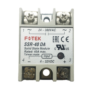 FOTEK SSR-40DA 40A DC制御ソリッドステートリレーAC入力4 ~ 32VDC 24 ~ 380VAC出力ゼロ交差単相40A DC制御用 - Product Image 1