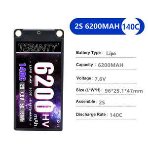 6200Mah <span class=keywords><strong>2S</strong></span> 7.6V Hv düşük profil Hardcase <span class=keywords><strong>Shorty</strong></span> Lipo meyilli 5.0Mm mermi yarış Rc otomatik önyükleme 140C 7.6V pil - Product Image 2