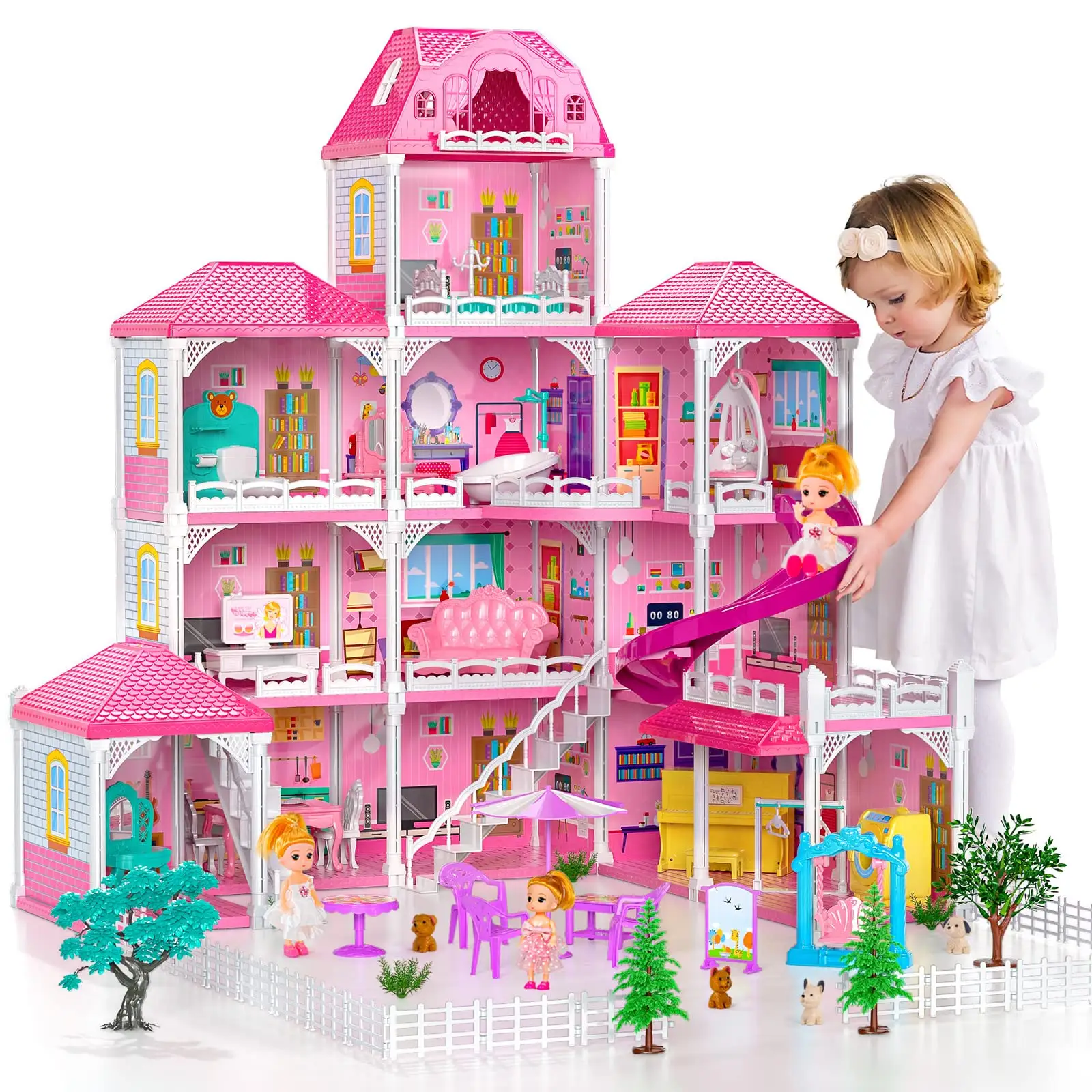 Casa de muñecas diy para niñas, muebles de madera, venta al por mayor