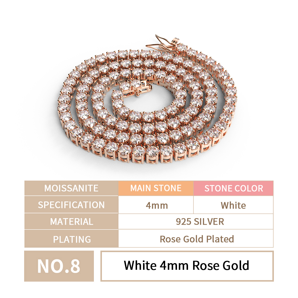 4MM chain + rose gold plated