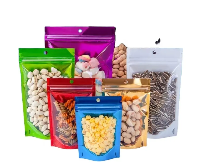 Lingjie đầy màu sắc doypacks Yin và Yang nhôm lá đứng lên Túi với dây kéo bao bì thực phẩm túi cho Snack Nuts kẹo