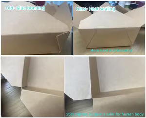 กล่องใส่บะหมี่กระดาษคราฟท์กล่องอาหารกลางวันแบบกระดาษย่อยสลายได้ตามต้องการ - Product Image 5