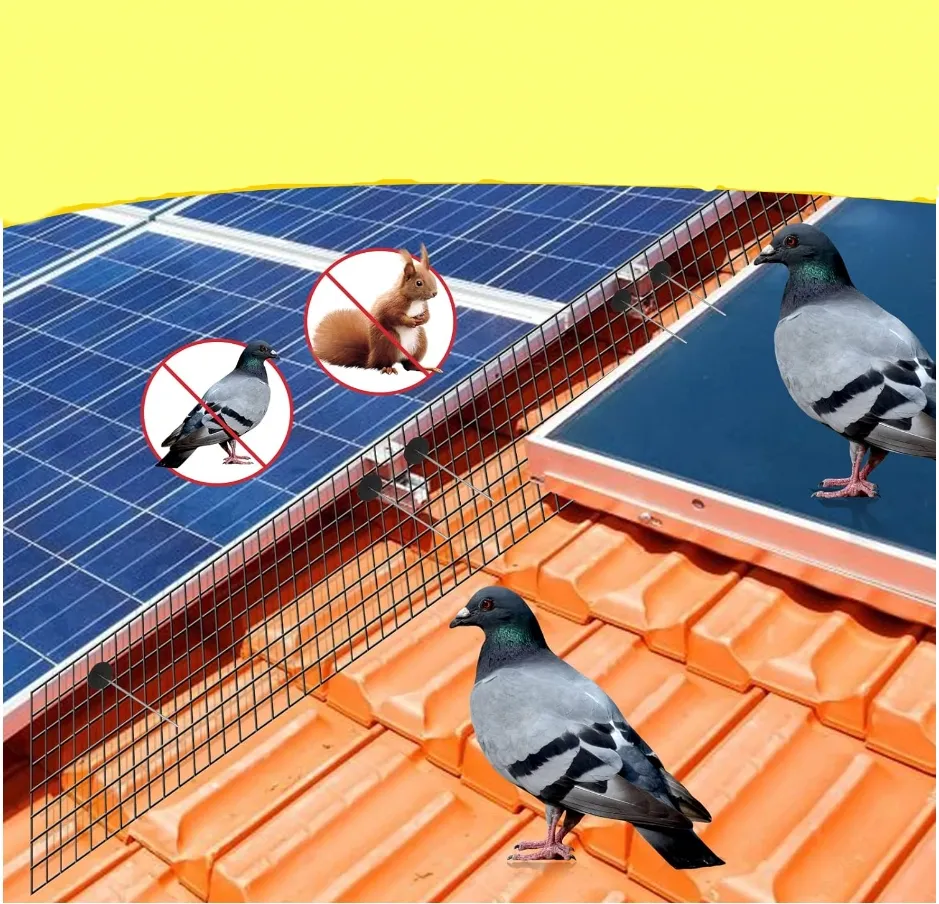 Panneau solaire oiseau petit animal kit de protection toit pigeon protection oiseau intercepteur pour énergie solaire oiseau répulsif net