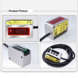 Sensor de Desplazamiento láser de salida analógica de 50mm 12V-24V DC Sensor de distancia láser de Respuesta Rápida IP67