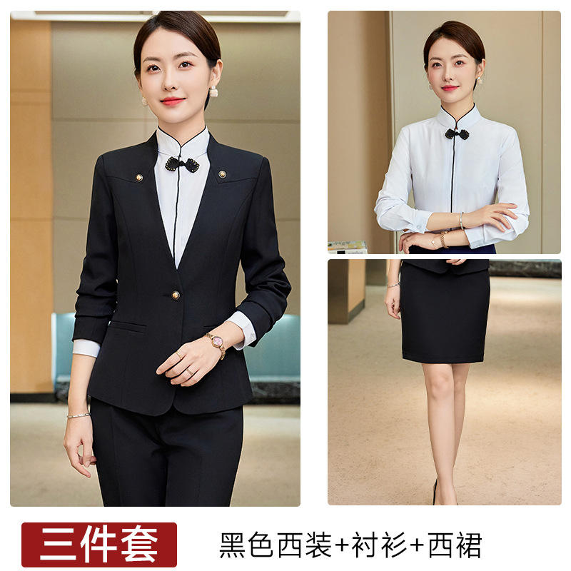 Costume + chemise + jupe noir femme