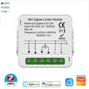 1 Gang Tuya Zigbee3.0スマートホームワイヤレスミニカーテンスイッチリレーモジュール (ローラーブラインドシャッターカーテンモーター用) - Product Image 1