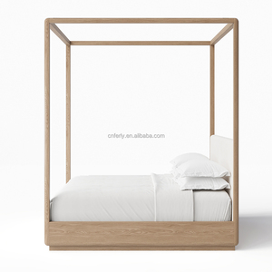 FERLY 2024 <strong>New</strong> <strong>Easton</strong> Bedroom Furniture Set Solid Oak Wood King Size Queen Size Ced With Canopy Frame