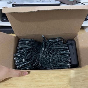 Cadena de cortina de Navidad luces <span class=keywords><strong>Led</strong></span> impermeable luces solares de árbol de Navidad 8 modos de parpadeo decoraciones de Navidad luces solares al aire libre - Product Image 5