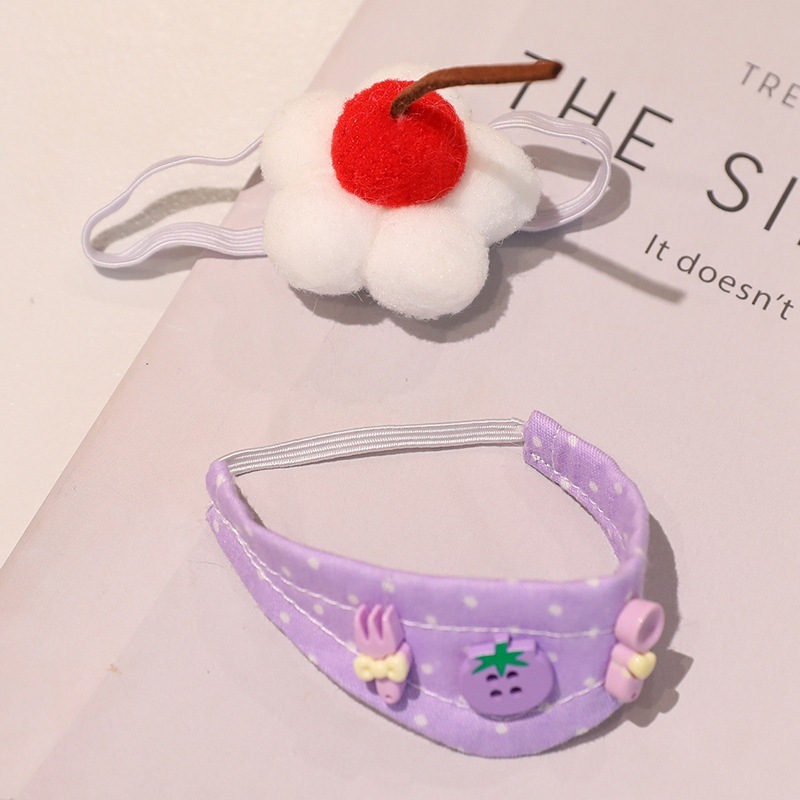 Bonnet + écharpe triangle violet